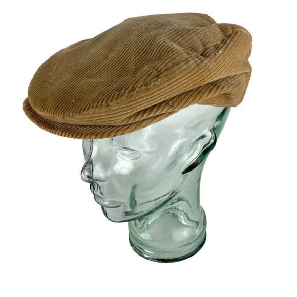 Vintage United Hatters Corduroy Cabbie Hat Newsboy - Picture 1 of 7